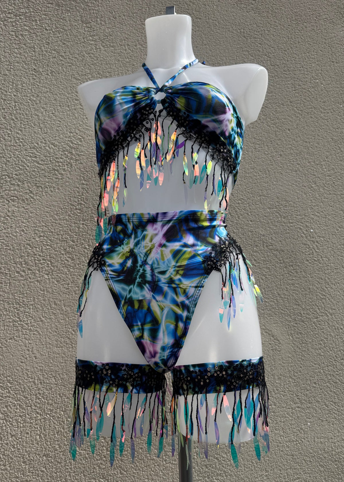 Strobe Light Blue Keyhole Iridescent Festival Set