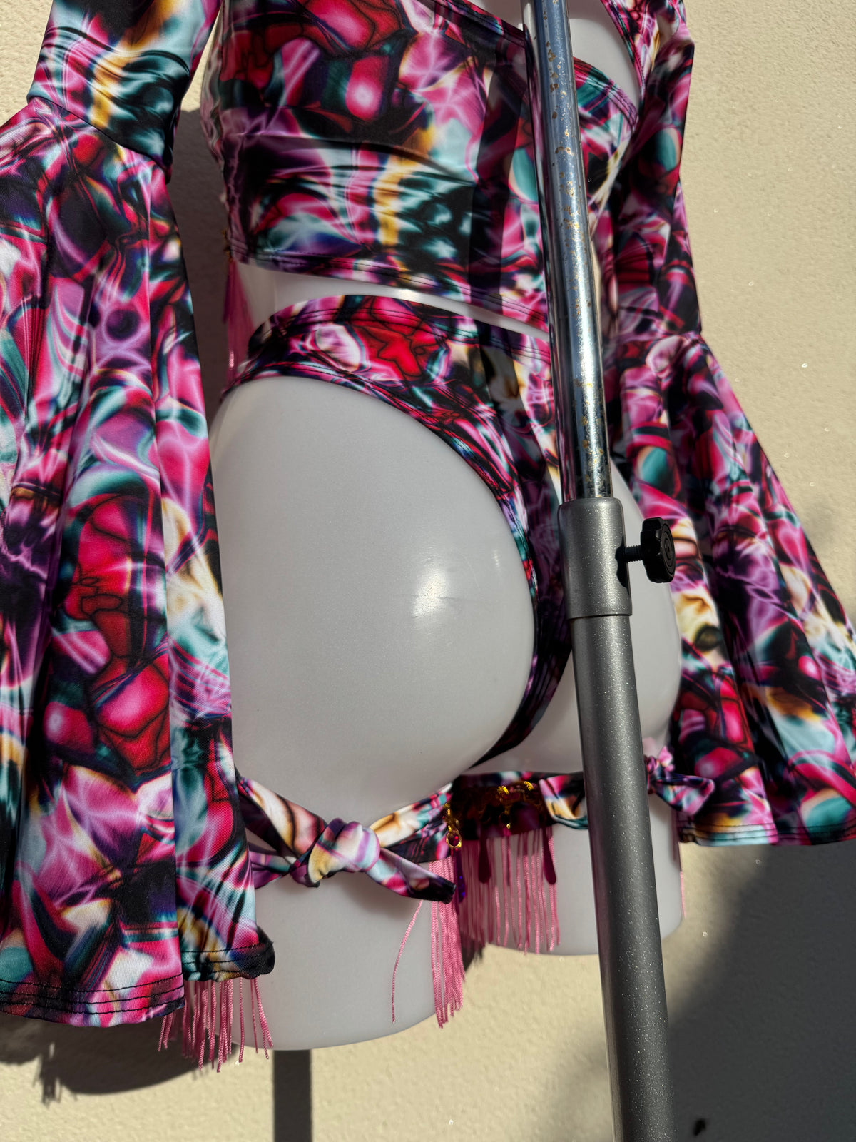 Pink Strobe Light Festival Outfit with Accessories