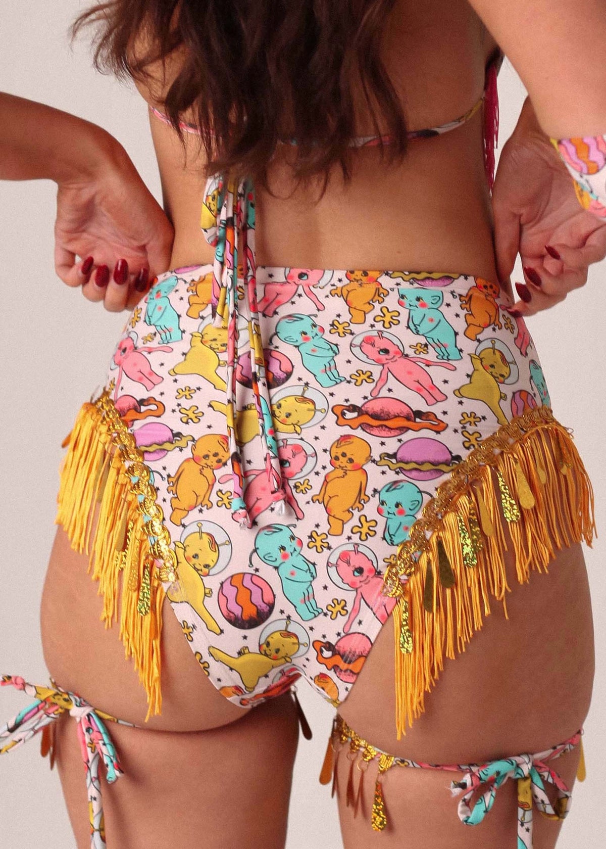 Custom Fringed Star High Cut Bottoms