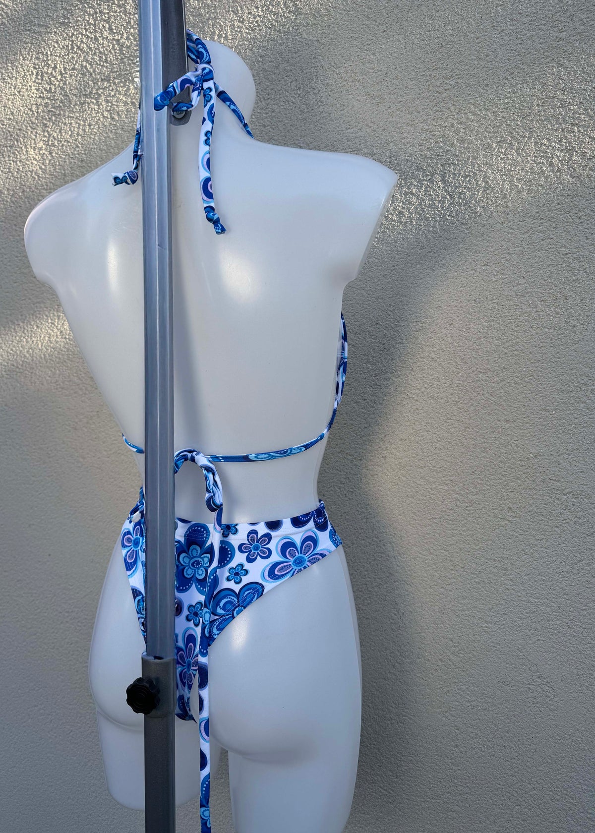 Blue Flowers Festival Outfit with Fluffy Shrug