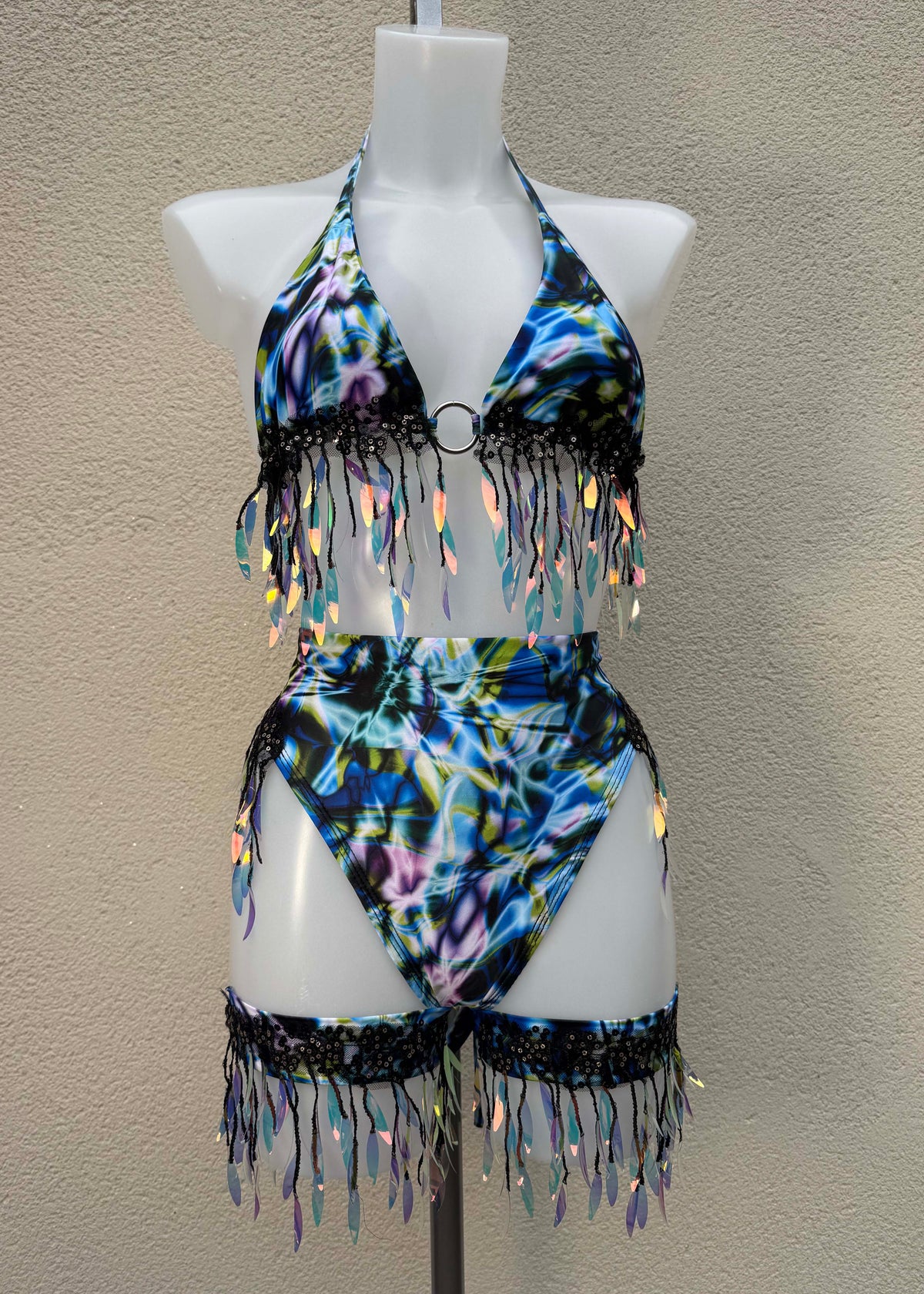 Strobe Light Blue Iridescent Festival Set