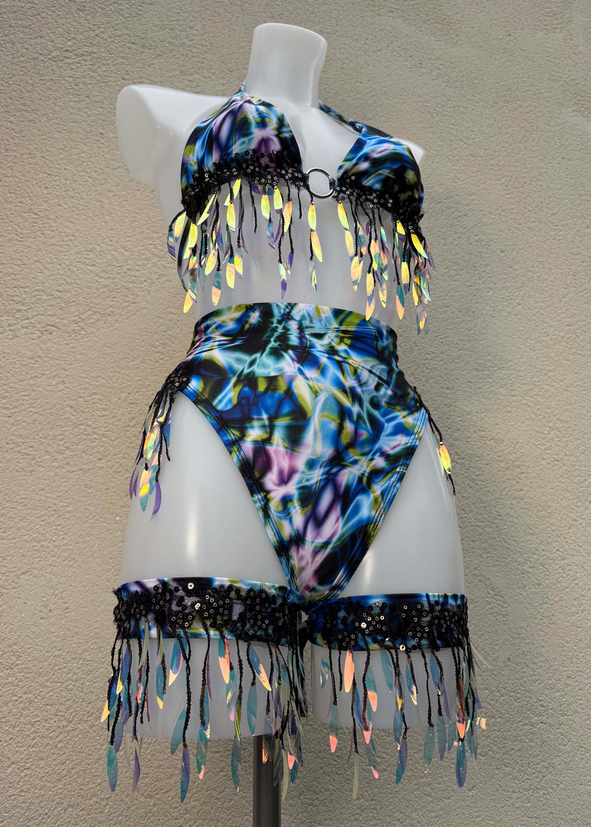 Strobe Light Blue Iridescent Festival Set