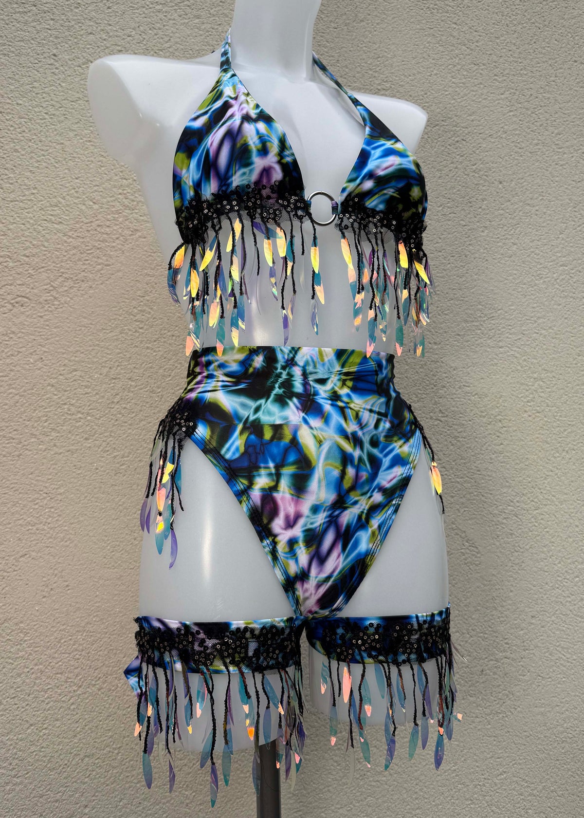 Strobe Light Blue Iridescent Festival Set