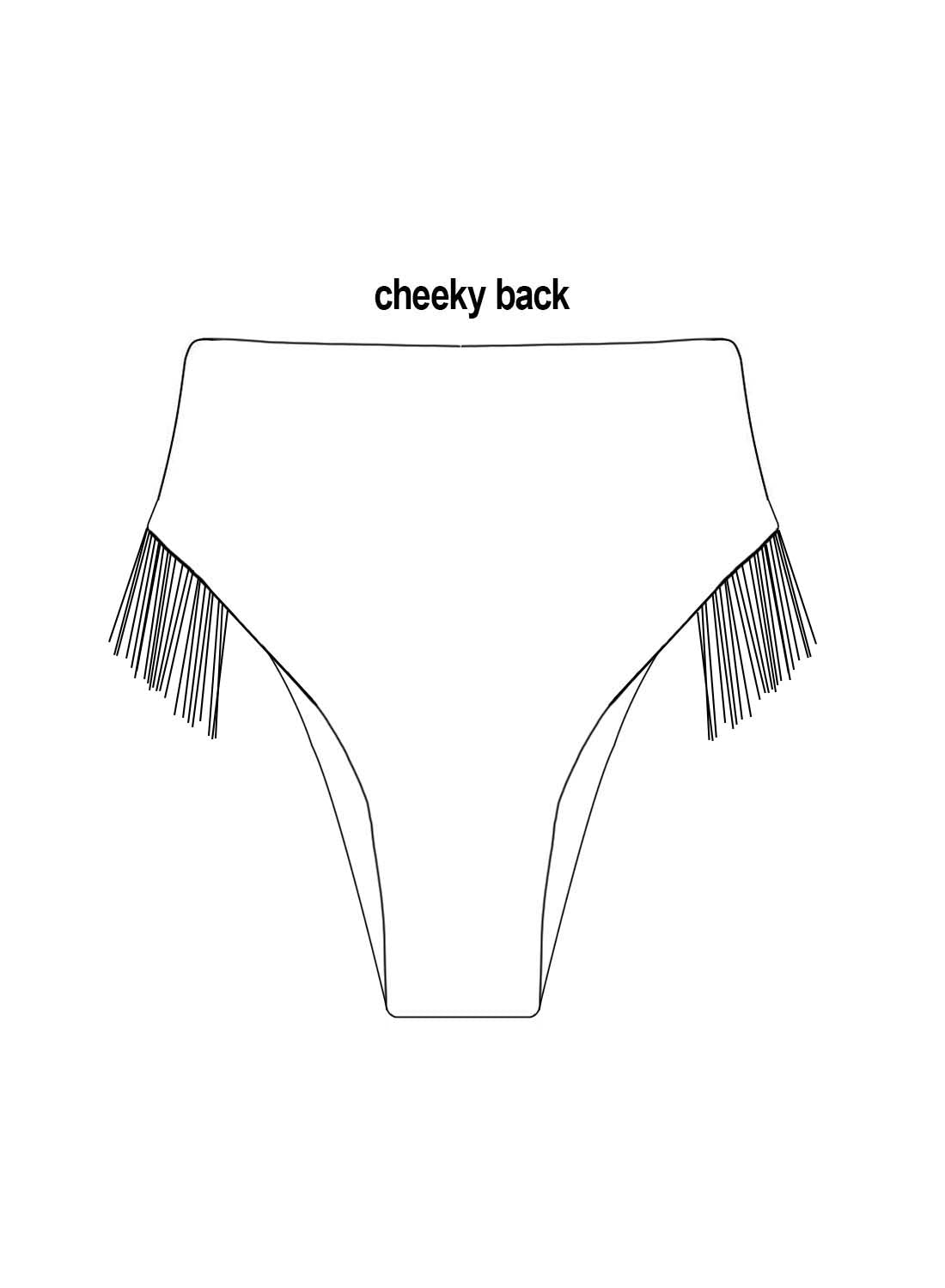 Custom Fringed High Waisted Bottoms - Regular/Cheeky/Thong