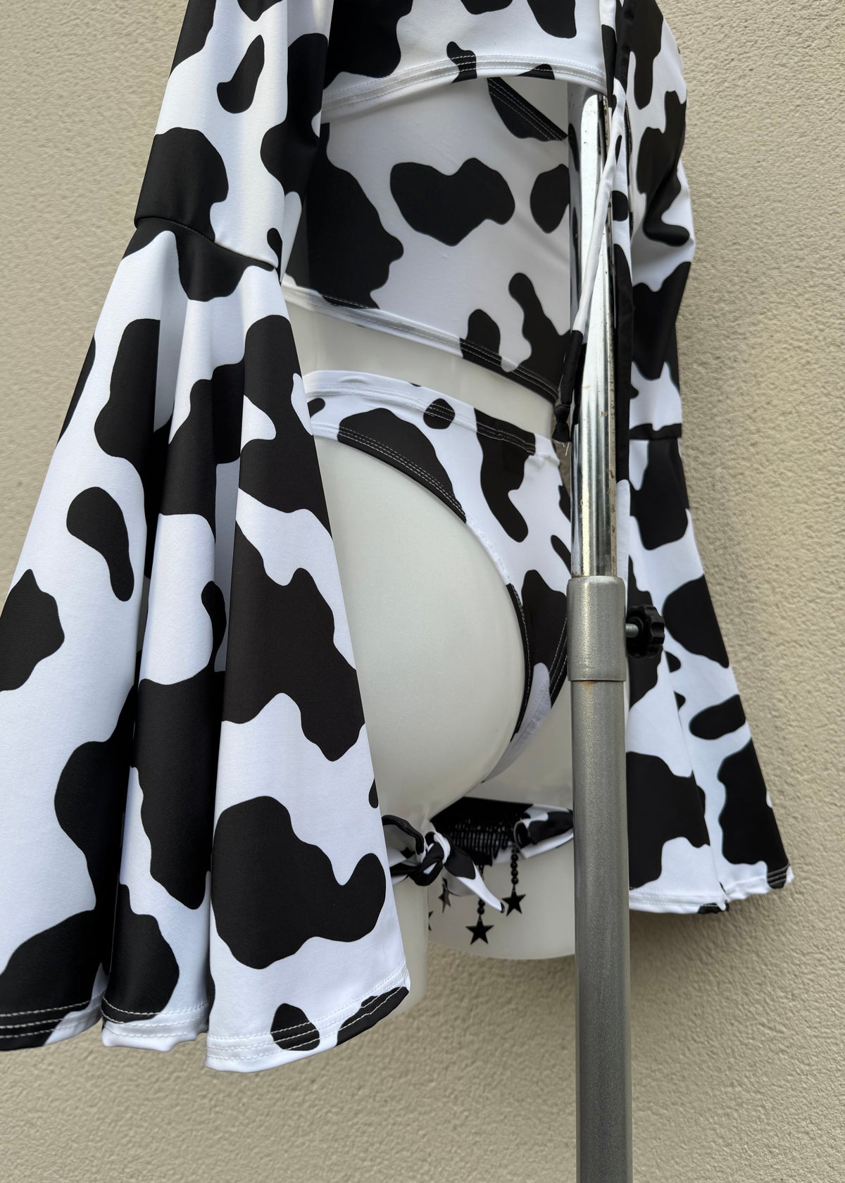 Cow Print Festival Outfit with Shrug and Leg Accessories