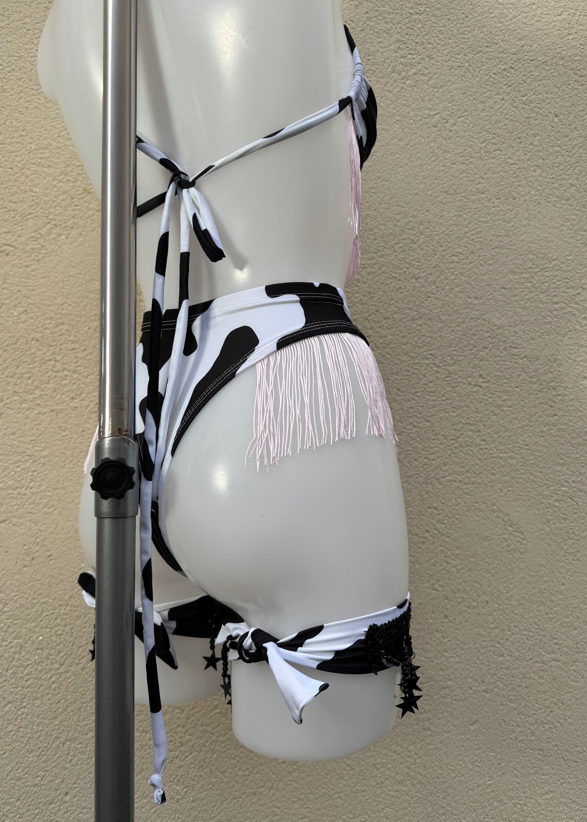 Cow Print Festival Outfit with Baby Pink and Accessories