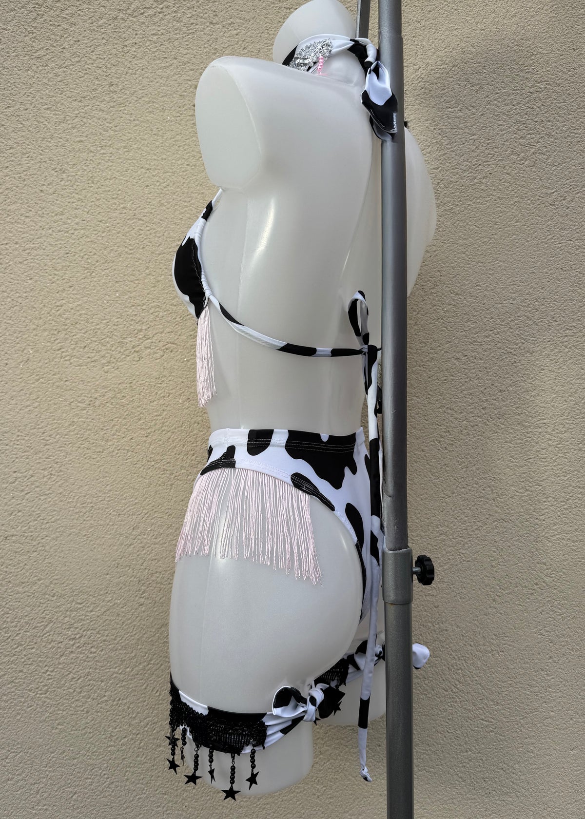 Cow Print Festival Outfit with Baby Pink and Accessories