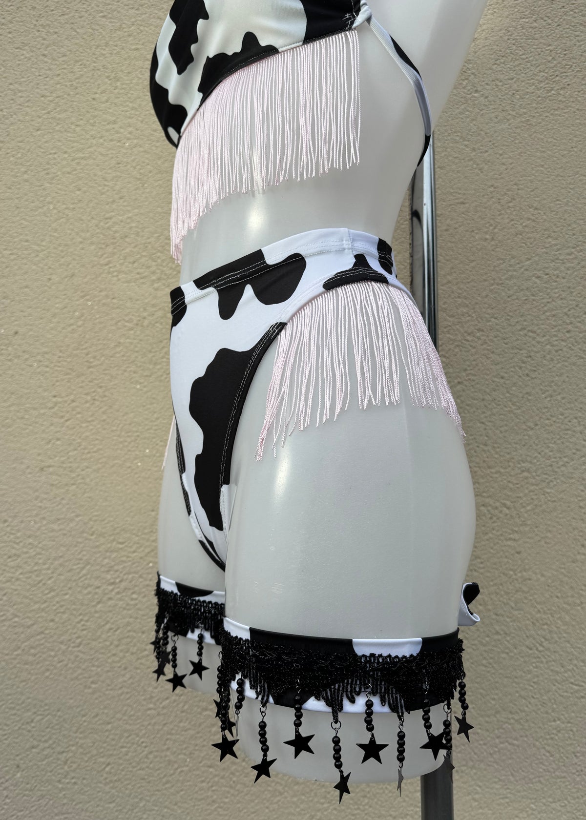 Cow Print Festival Outfit with Baby Pink and Accessories