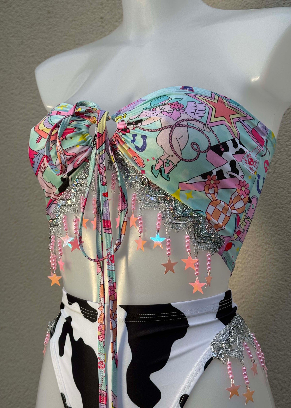 Cow Print Barbie Festival Outfit with Star Accessories