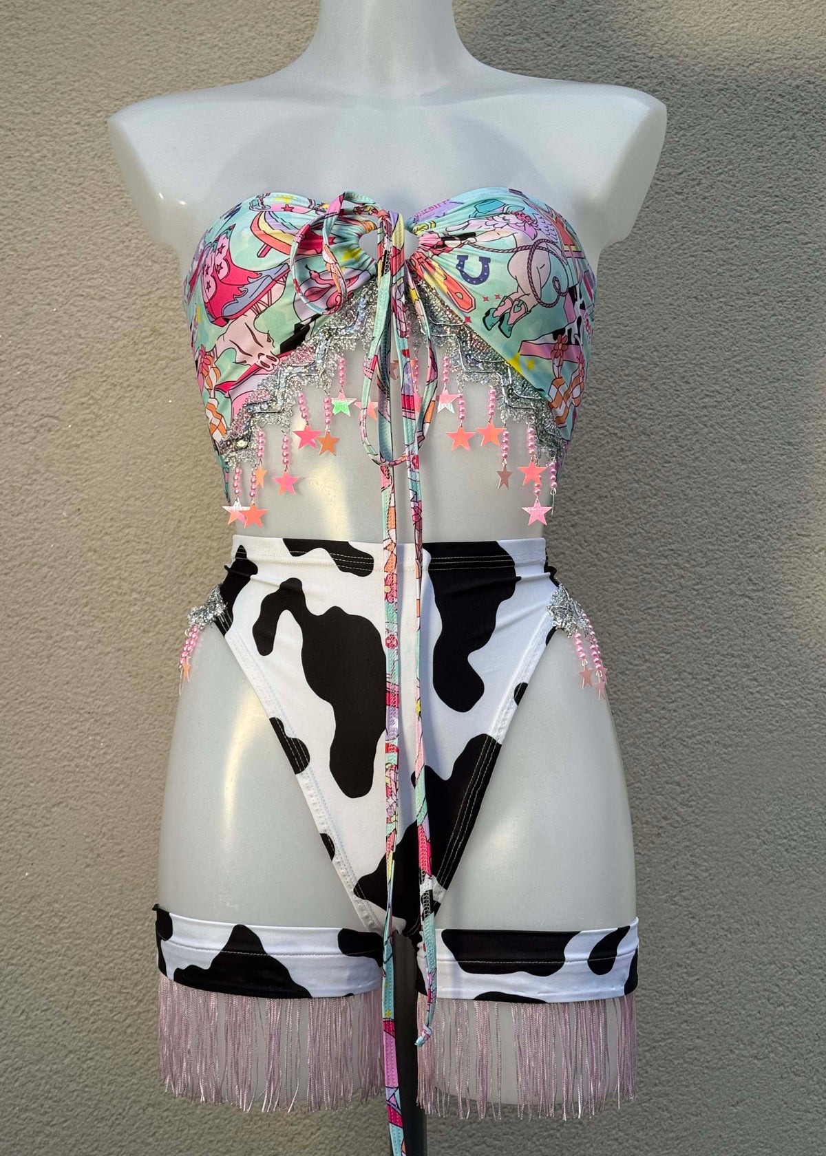 Cow Print Barbie Festival Outfit with Star Accessories