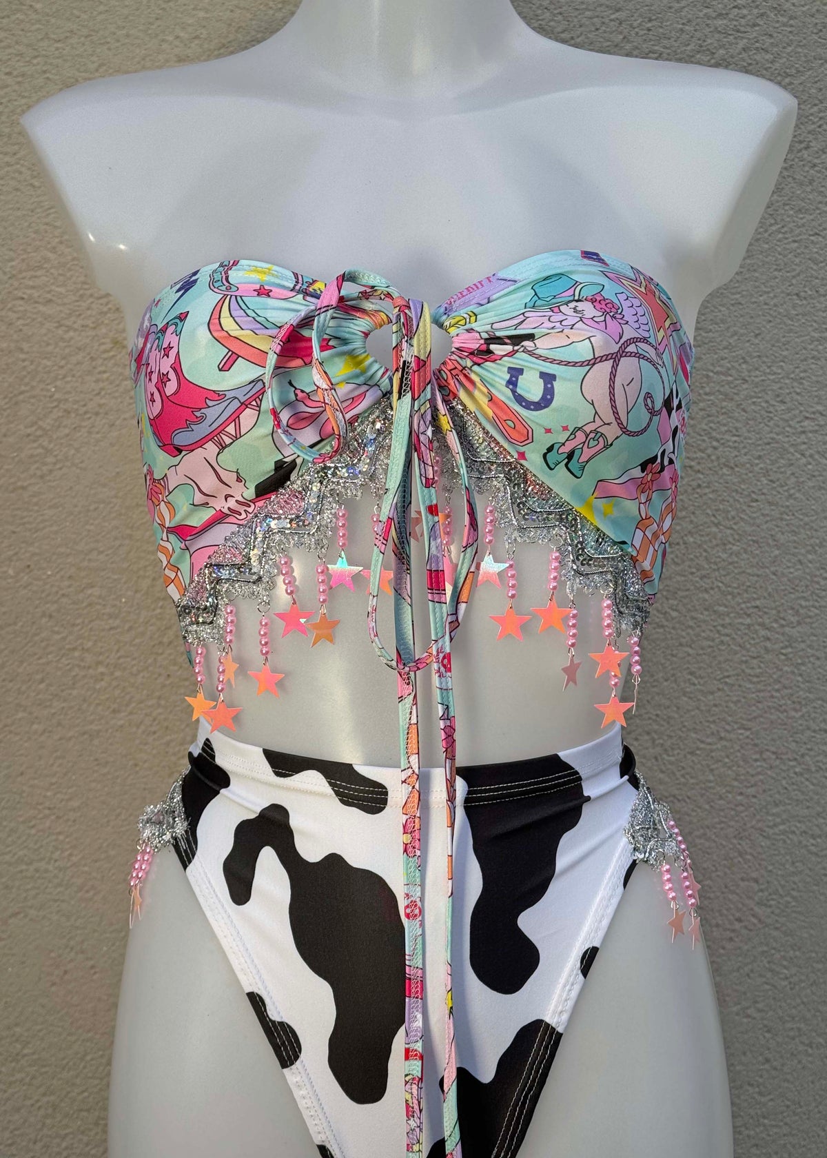 Cow Print Barbie Festival Outfit with Star Accessories