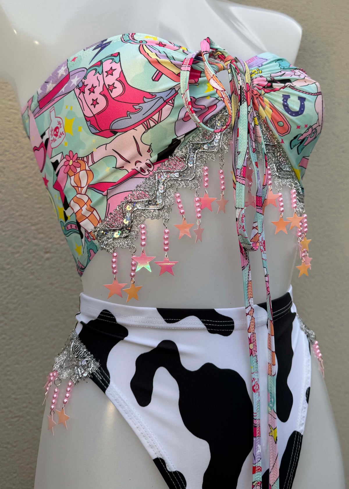 Cow Print Barbie Festival Outfit with Star Accessories