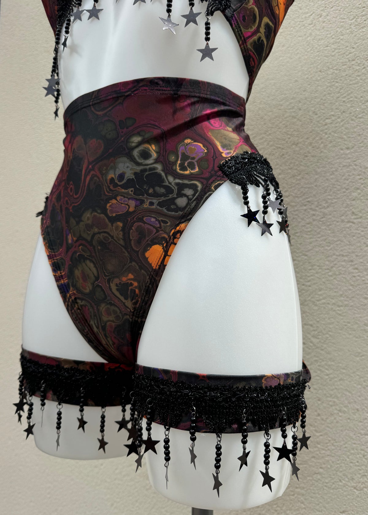 Dark Ink Star Festival Outfit with Accessories