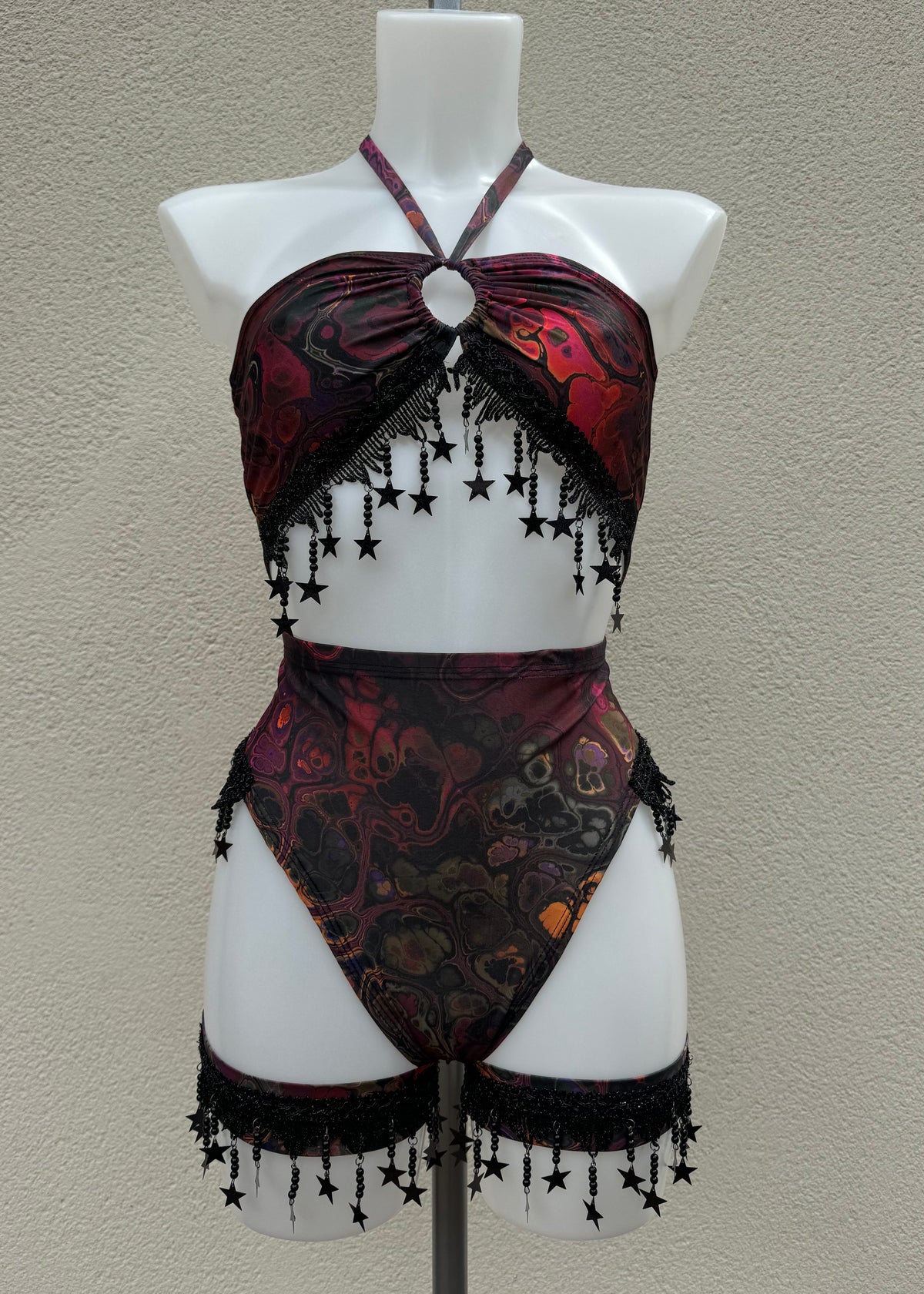 Dark Ink Star Festival Outfit with Accessories