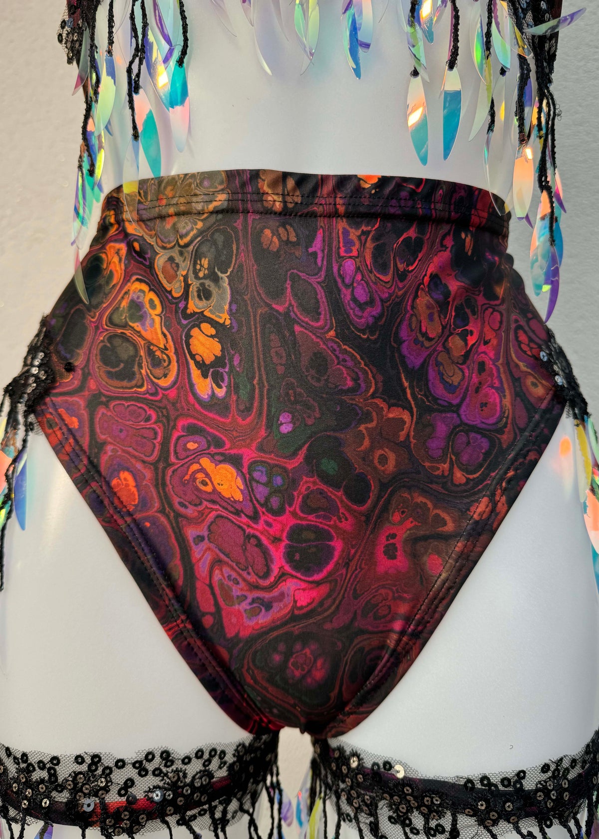 Dark Ink Iridescent Custom Festival Outfit