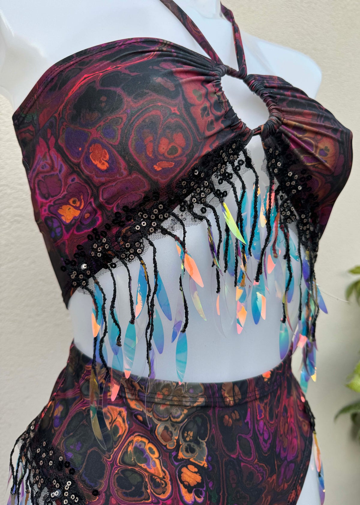Dark Ink Iridescent Custom Festival Outfit