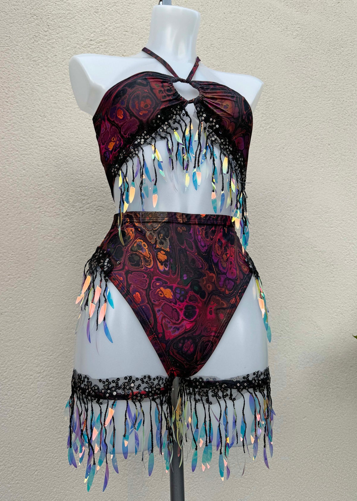 Dark Ink Iridescent Custom Festival Outfit