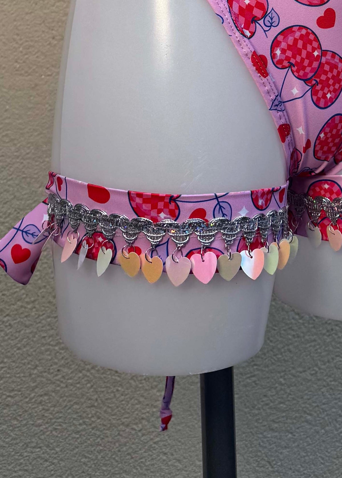 Cherry Pink Heart Sequin Festival Outfit