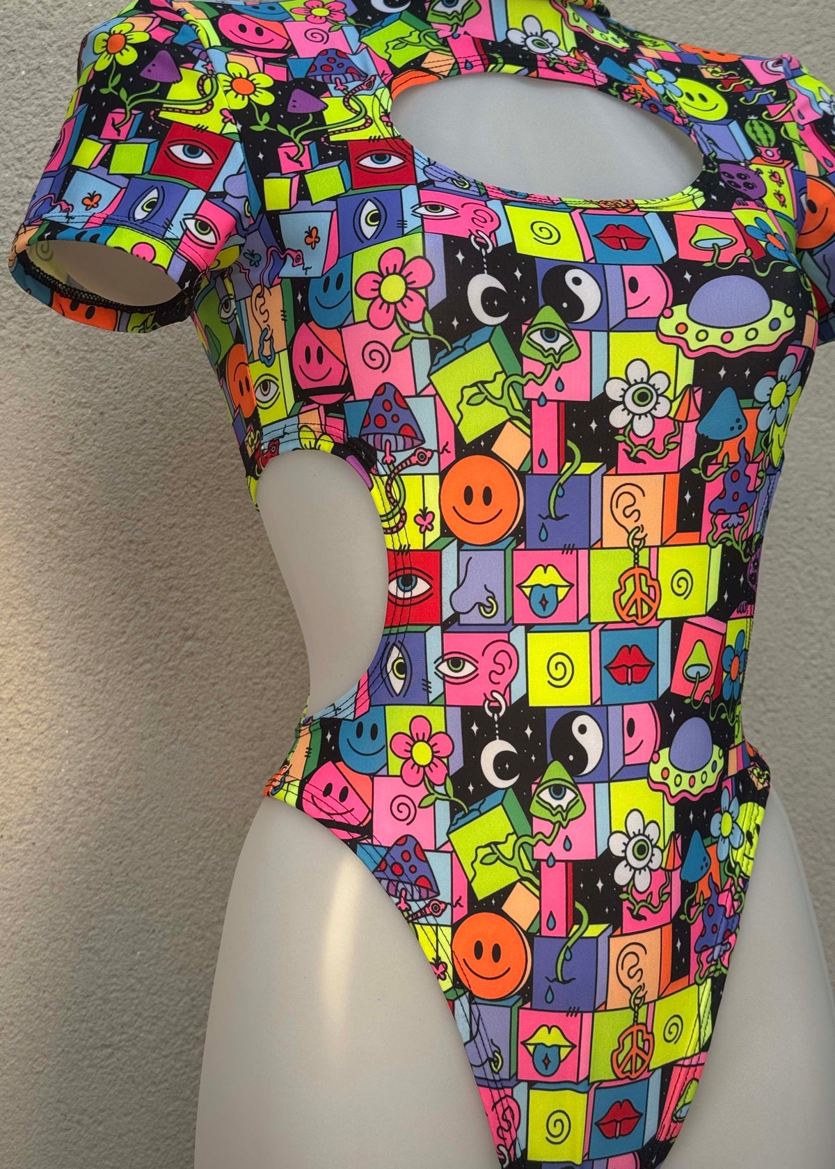 Custom Cut Out Iridescent Bodysuit