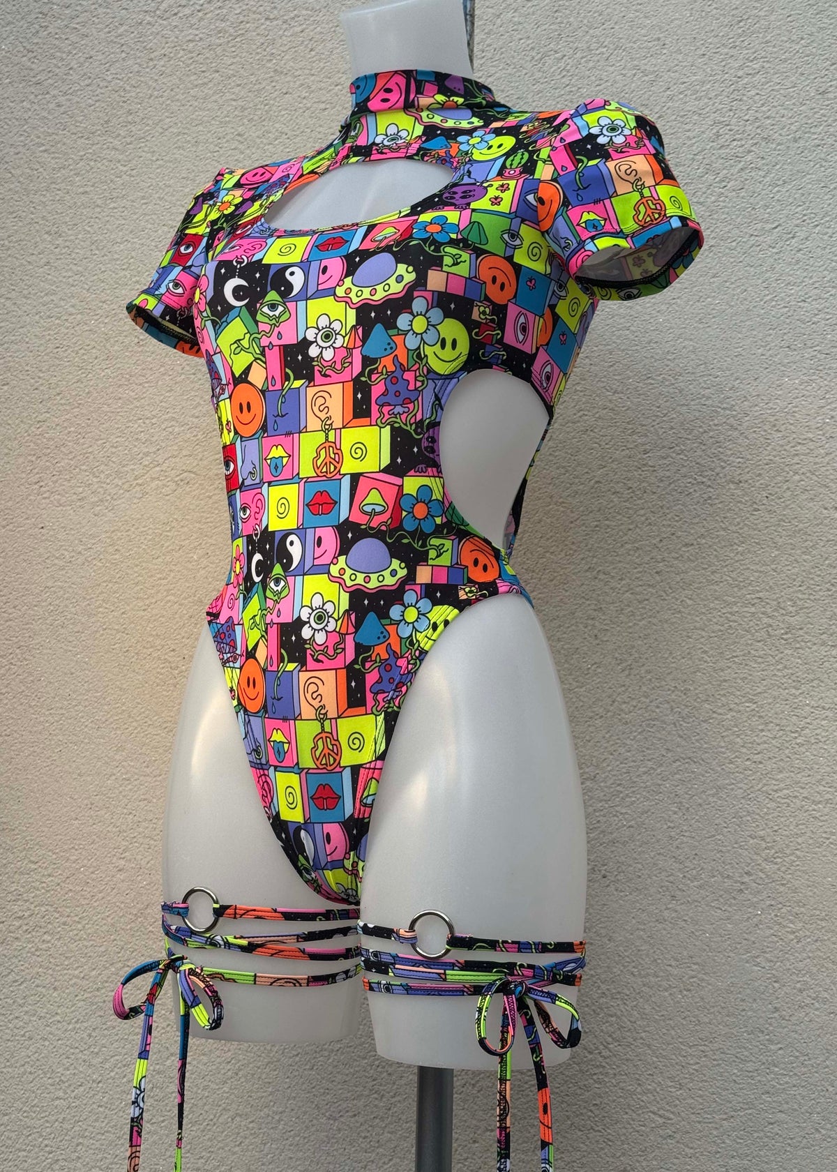 Custom Cut Out Iridescent Bodysuit