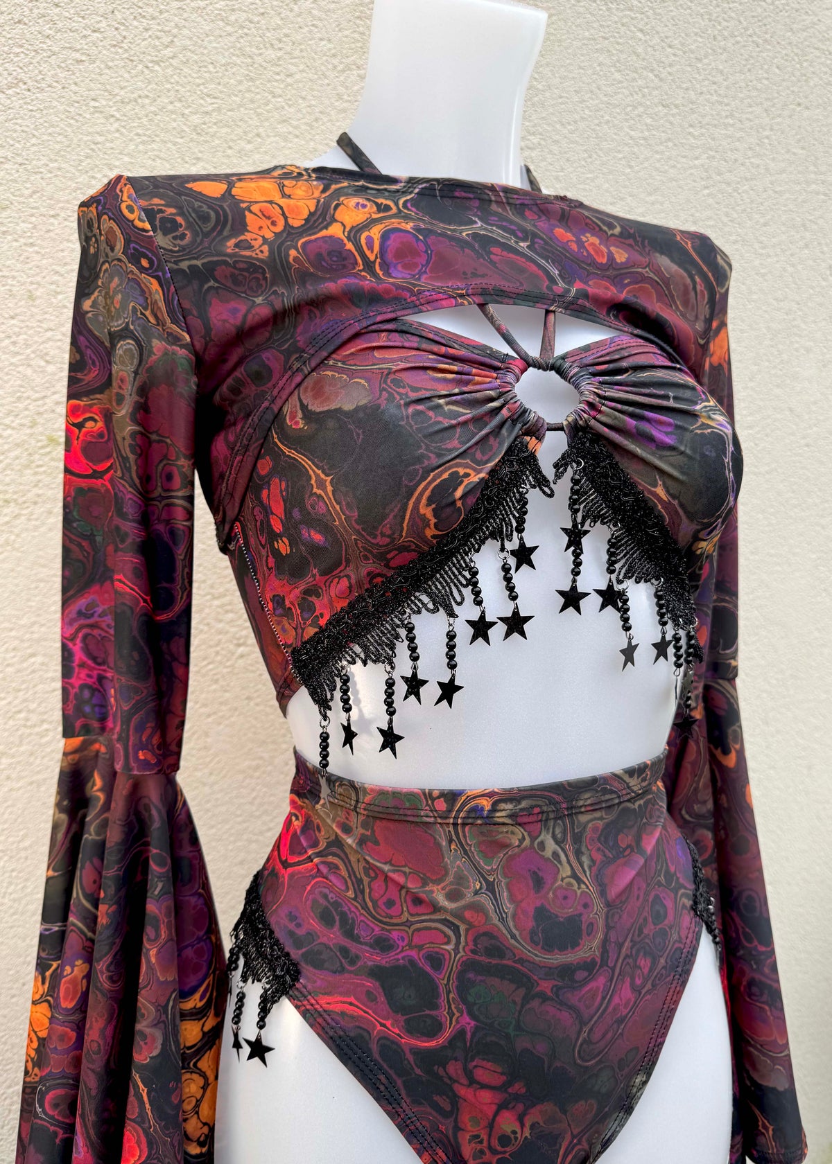 Dark Ink Shrug Festival Outfit with Accessories