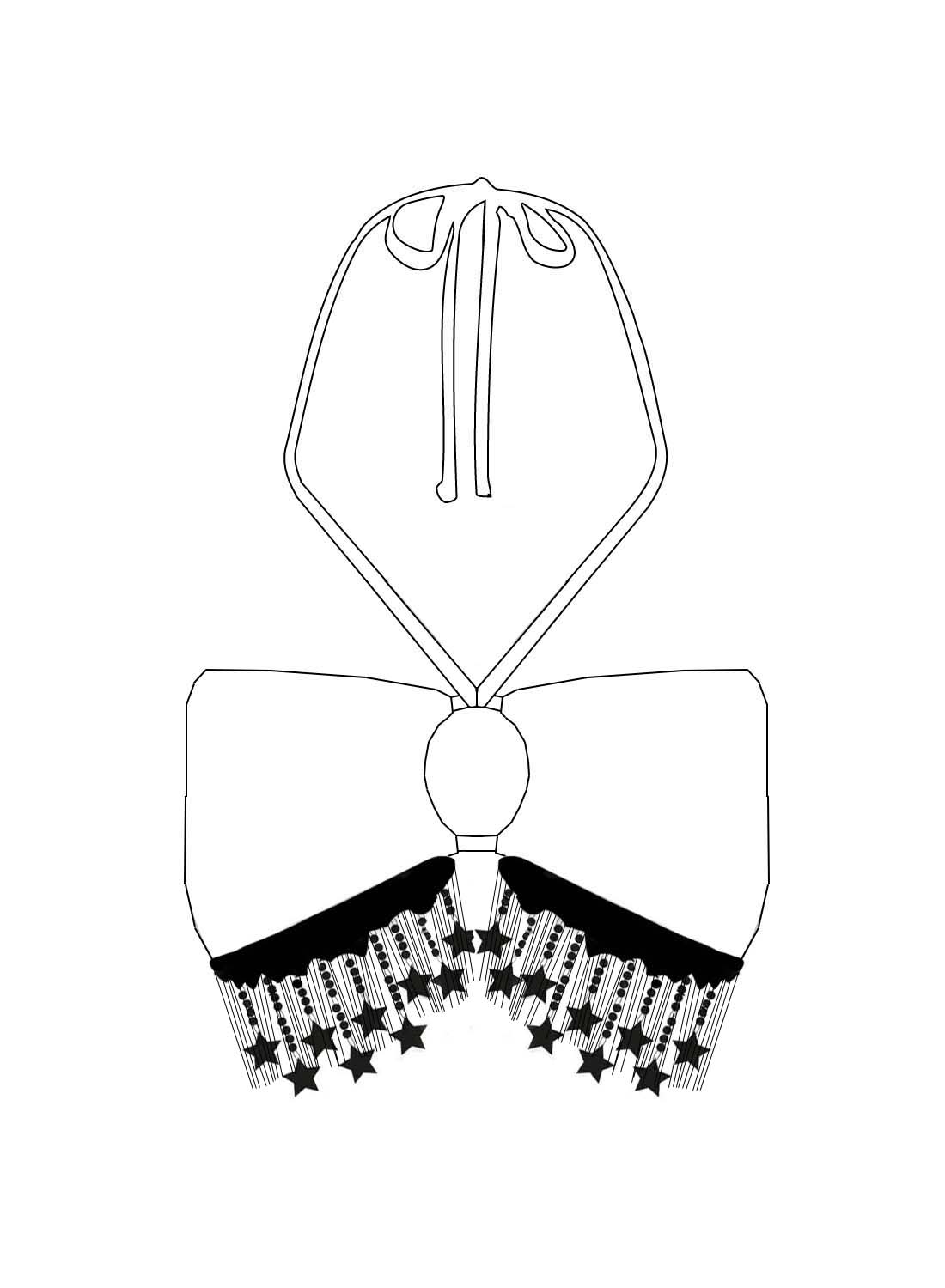 Custom Star Fringe Keyhole Bandeau Rave Top