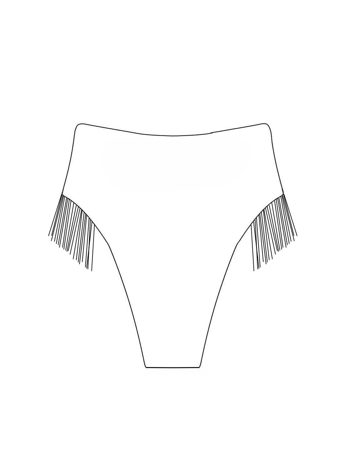 Custom Fringed High Waisted Bottoms - Regular/Cheeky/Thong