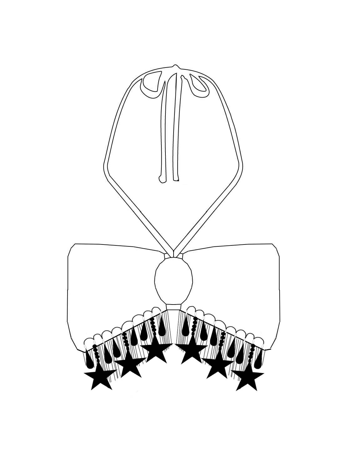 Custom Big Star Fringe Keyhole Bandeau Top