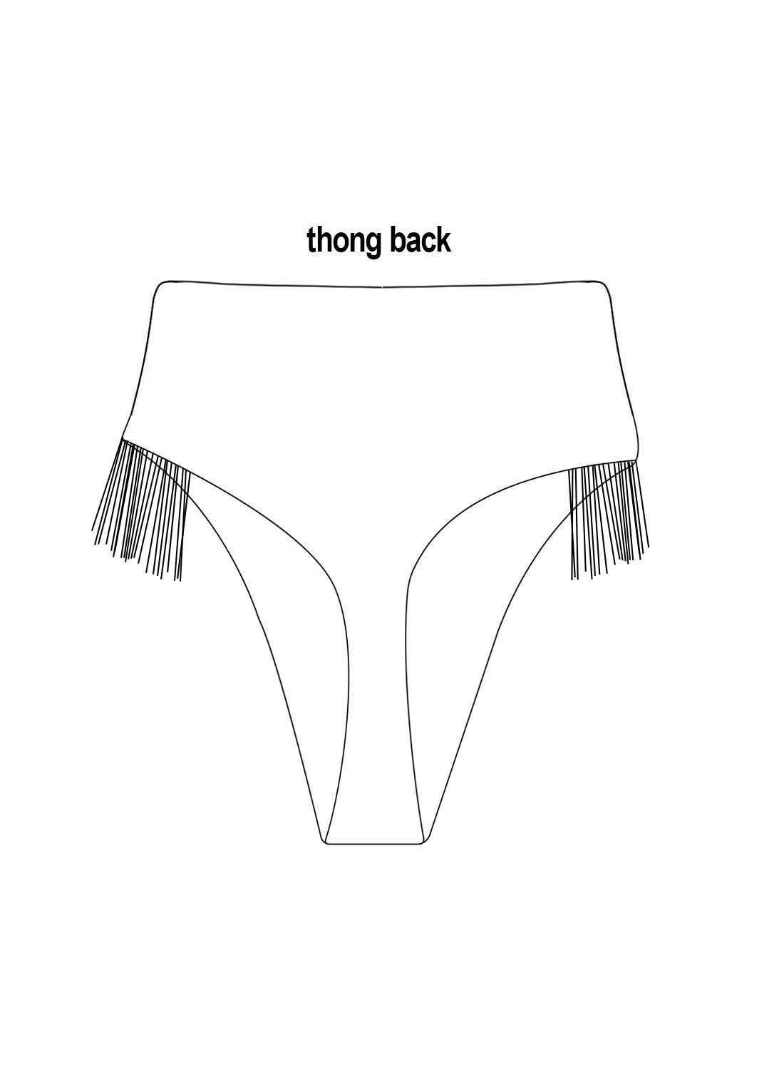 Custom Fringed High Waisted Bottoms - Regular/Cheeky/Thong