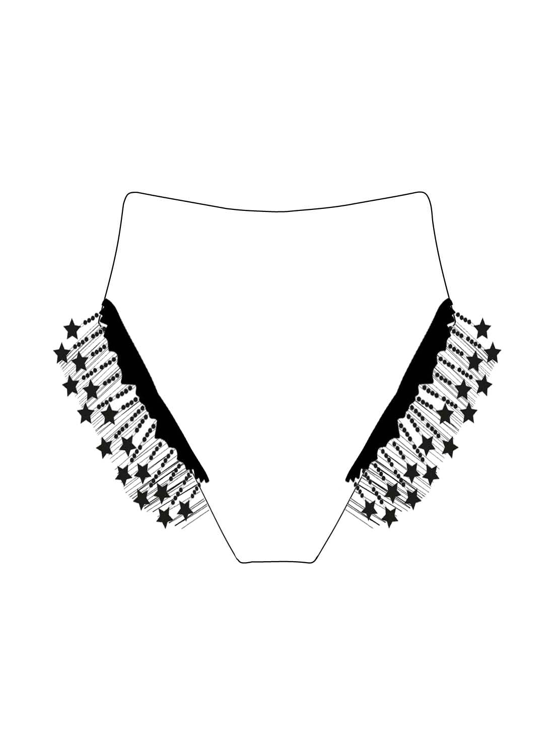 Custom Fringed Star High Cut Bottoms