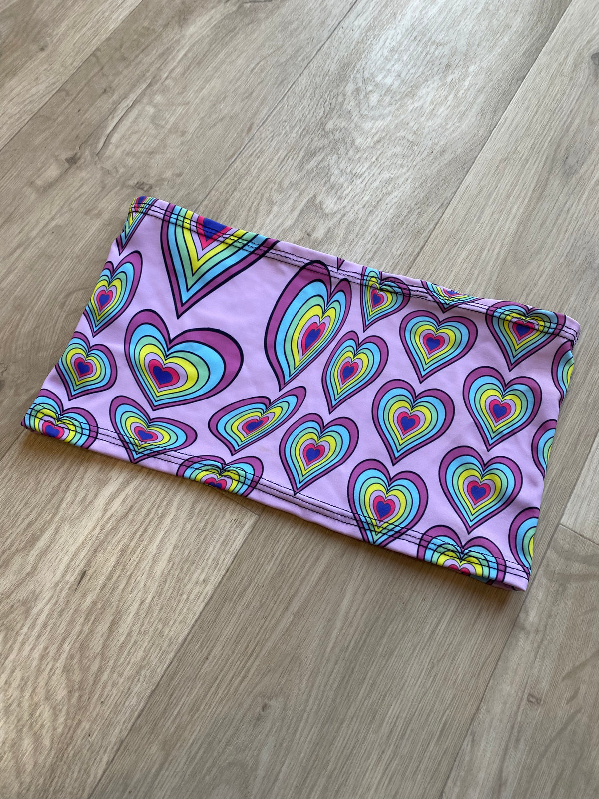 PINK HEART BANDEAU SIZE UK 6/US 2 SAMPLE SALE