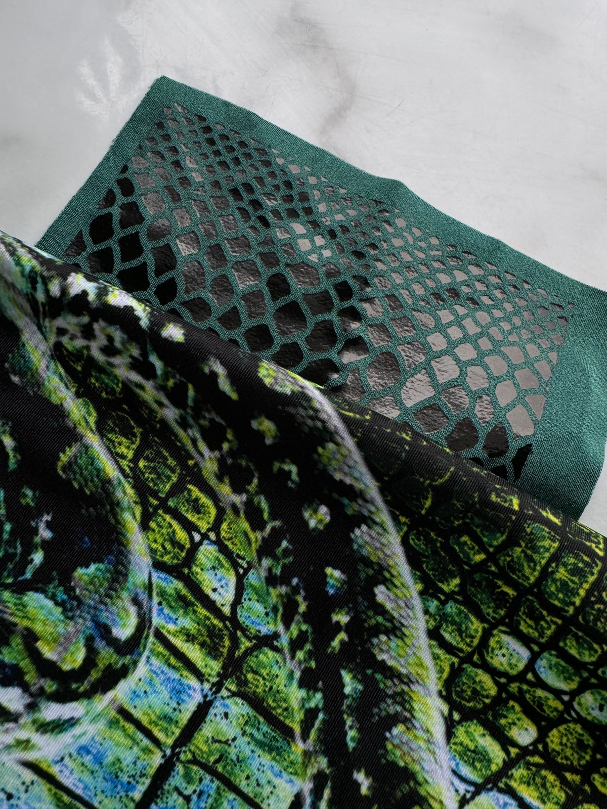 Green Velvet Venom Iridescent Thong Bottoms