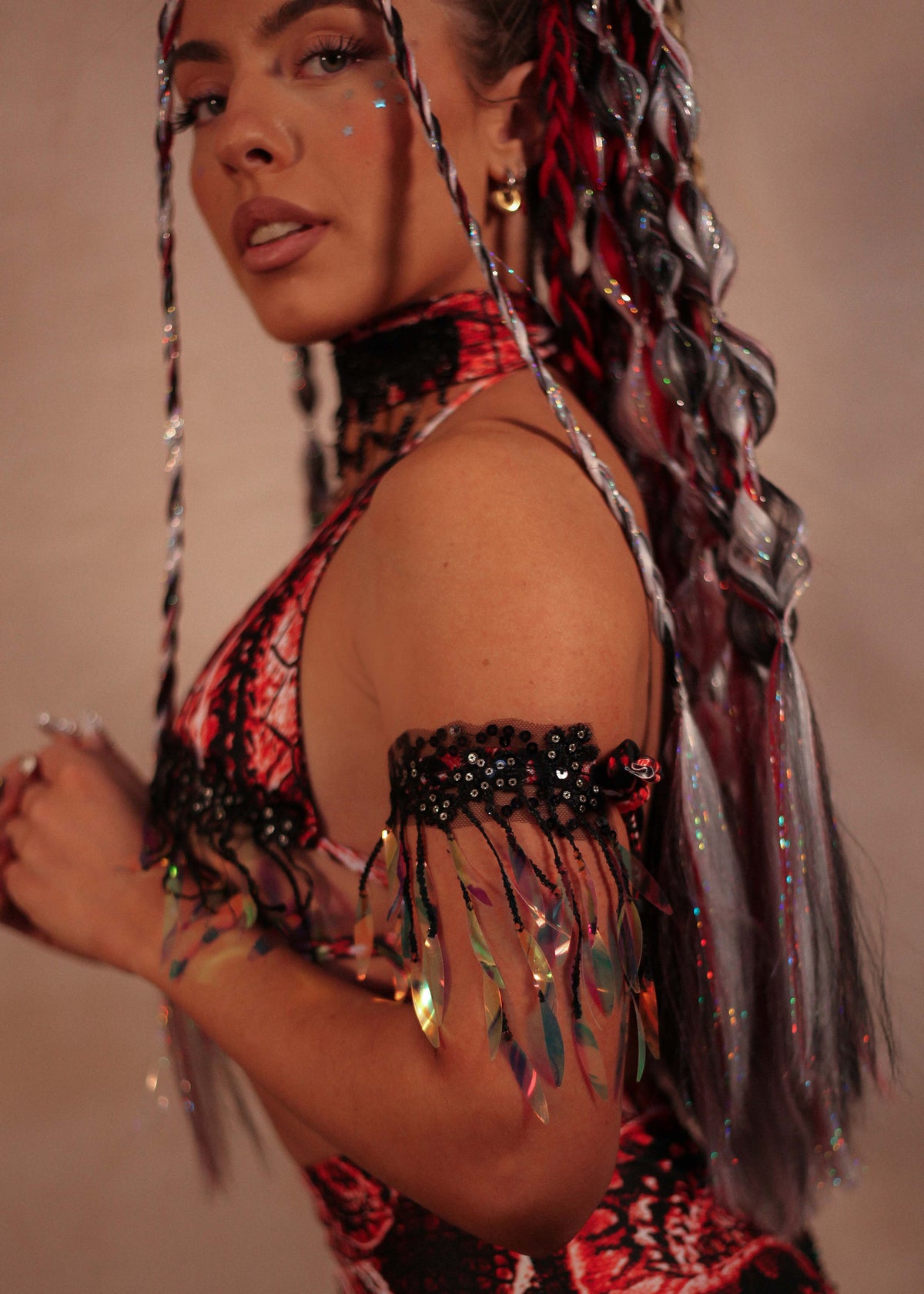Red Venom Iridescent Arm Ties