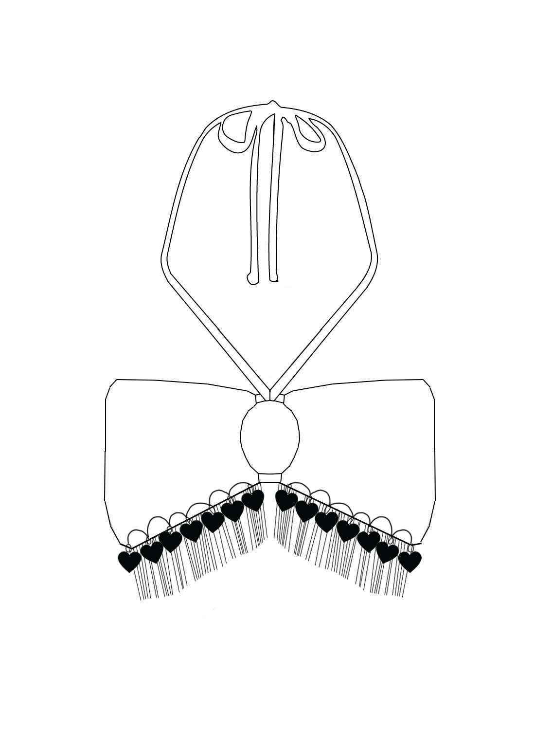 Custom Mini Heart Fringe Keyhole Bandeau Top