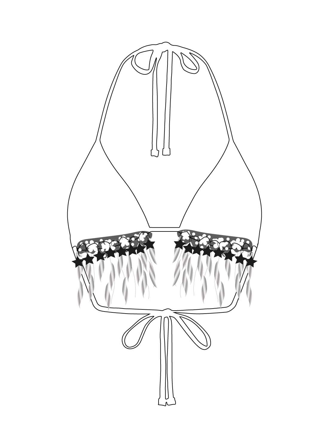 Custom Mini Star Iridescent Triangle Top