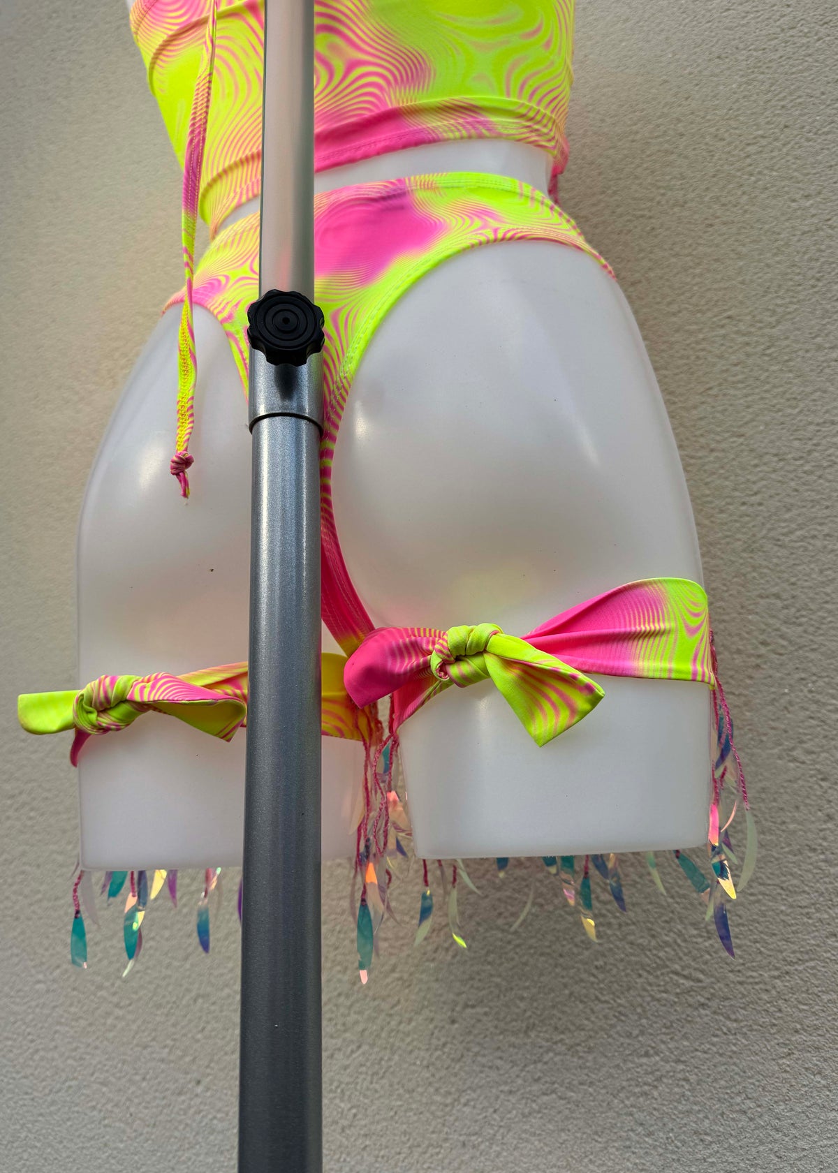 Neon Swirl Yellow & Pink Iridescent Festival Outfit