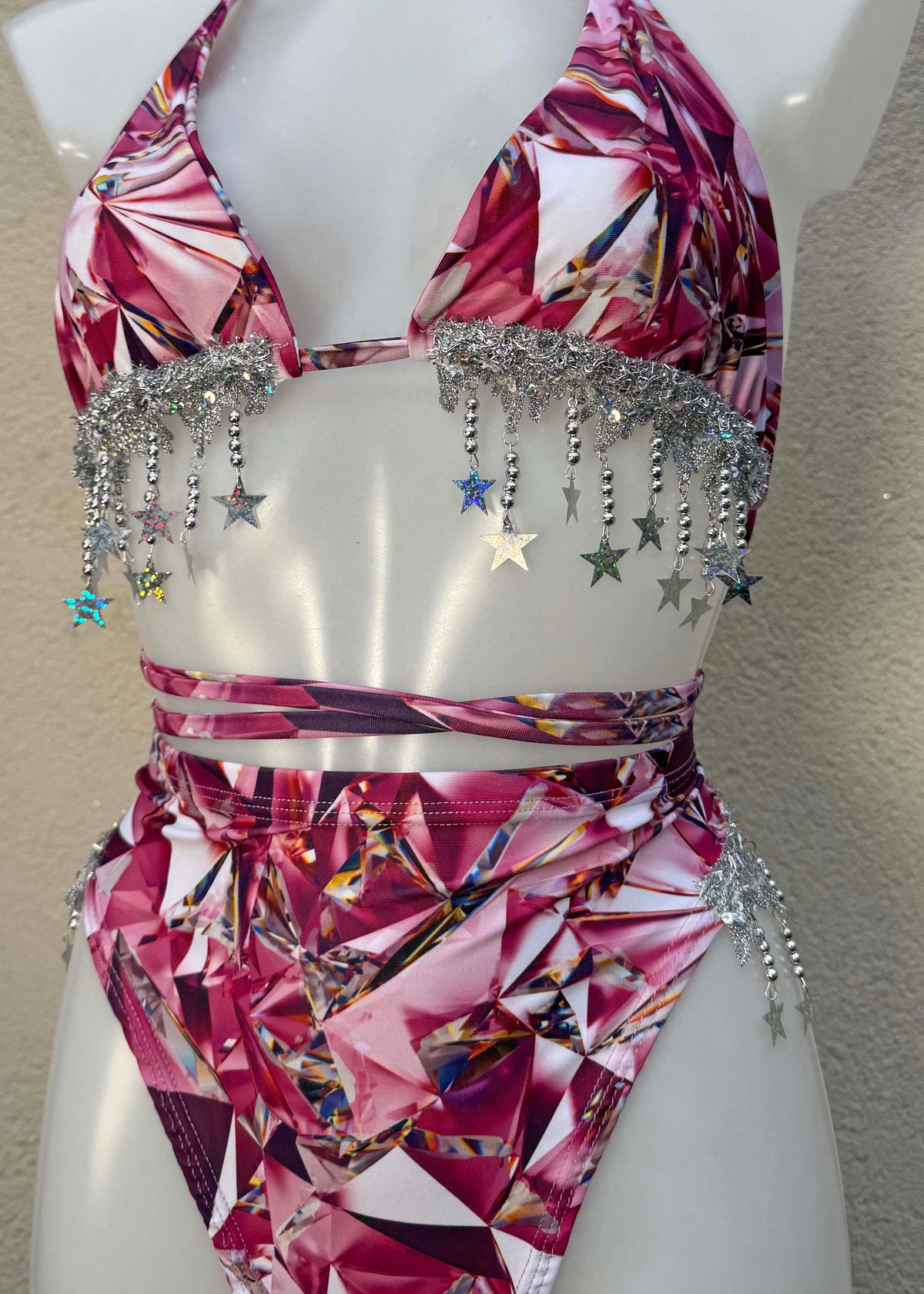 Pink Crystal Festival Outfit with Silver Star Accessories