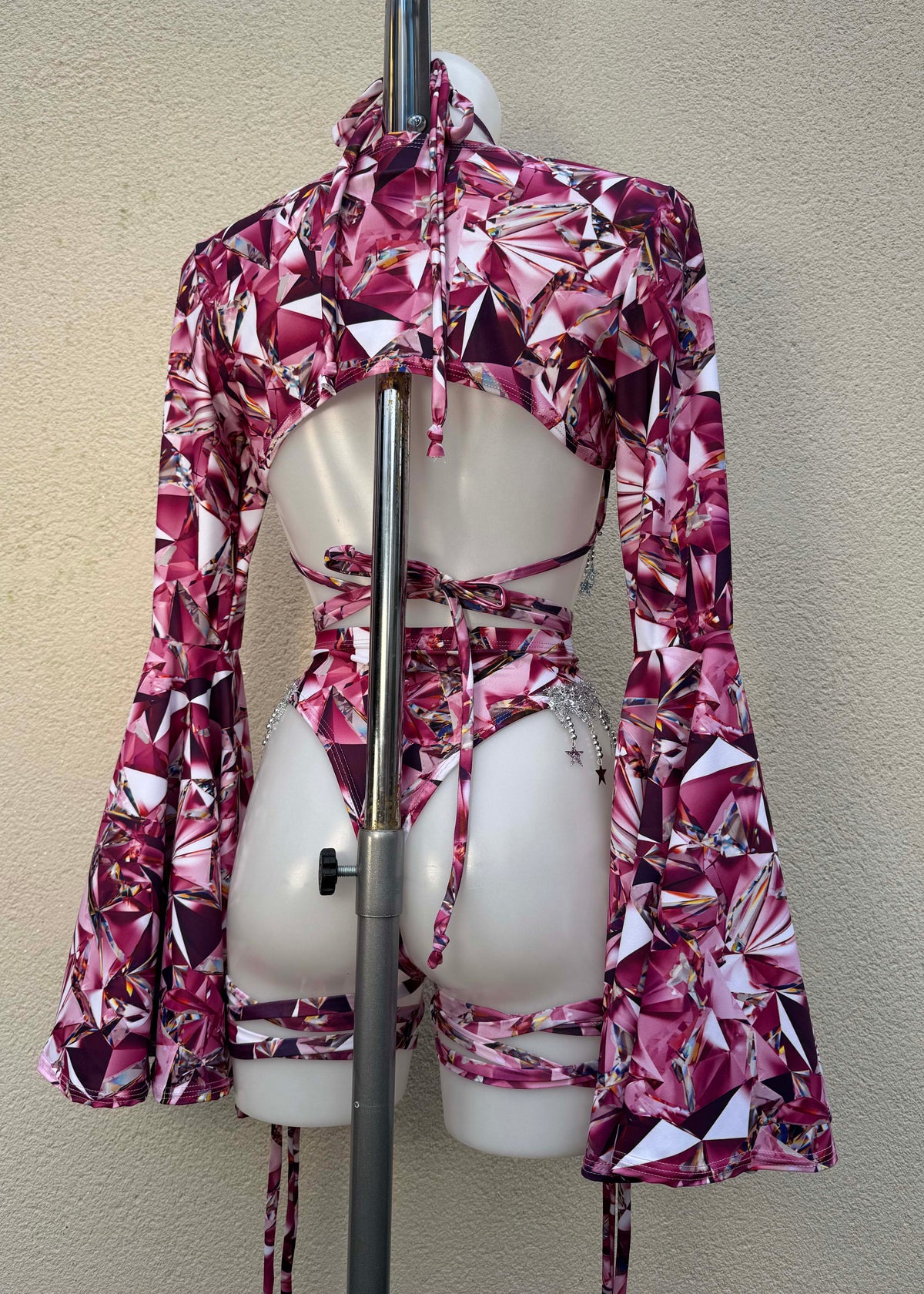 Pink Crystal Festival Outfit with Silver Star Accessories