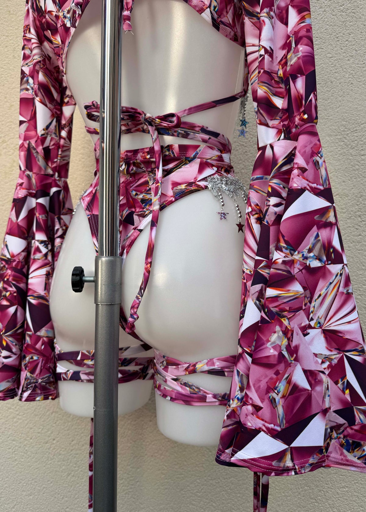 Pink Crystal Festival Outfit with Silver Star Accessories