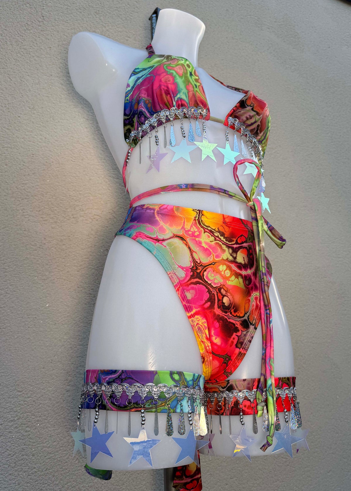 Rainbow Ink Big Star Sequin Festival Outfit