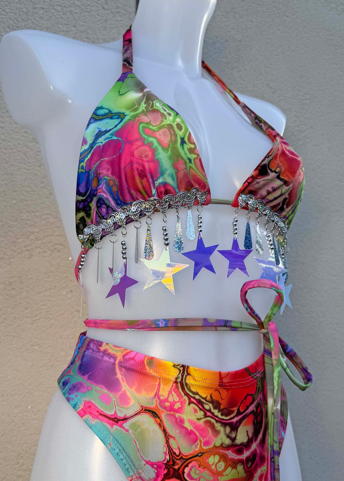 Rainbow Ink Big Star Sequin Festival Outfit