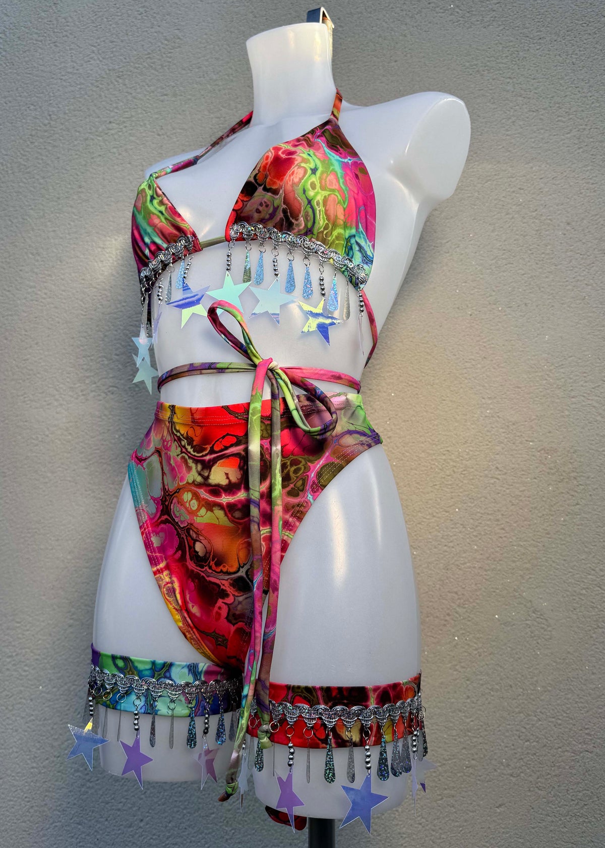 Rainbow Ink Big Star Sequin Festival Outfit