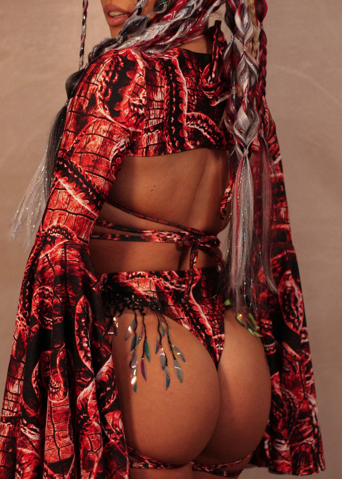 Red Venom Iridescent Thong Bottoms