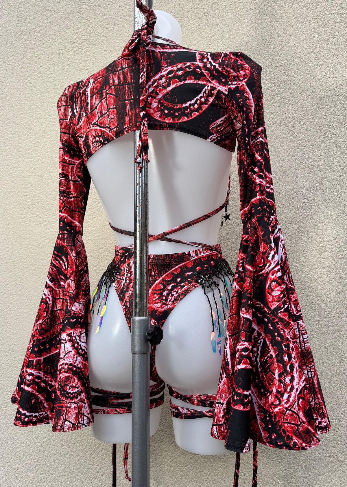 Red Venom Festival Outfit with Accessories