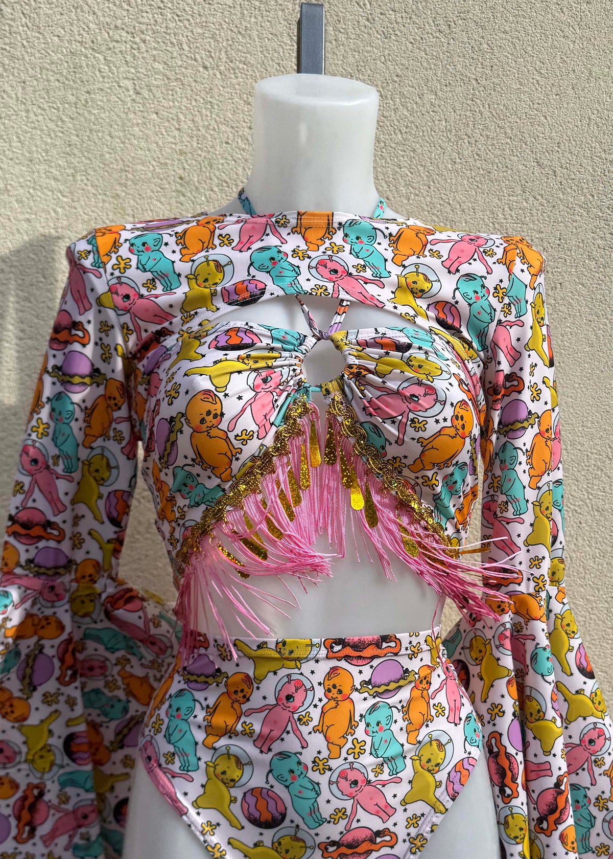 Space Baby Fringed Festival Outfit with Shrug