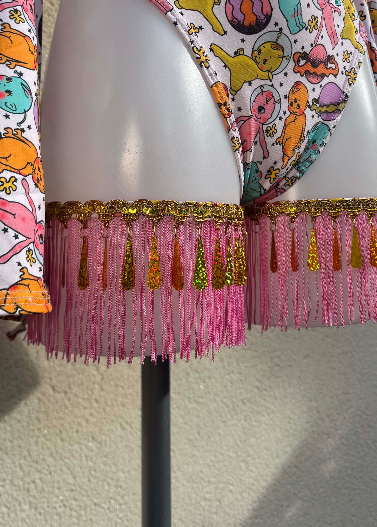 Space Baby Fringed Festival Outfit with Shrug