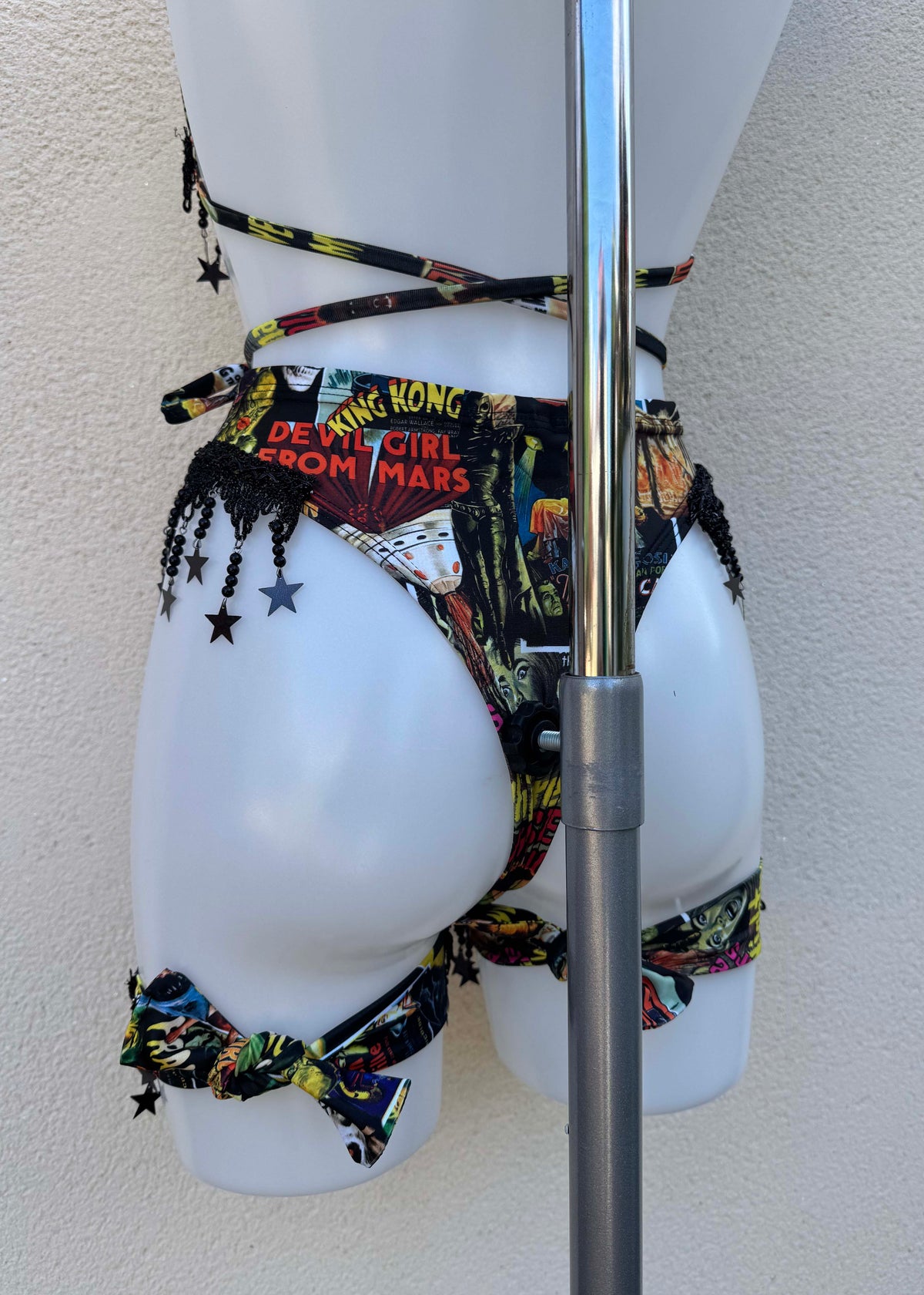 Retro Scream Movie Star Triangle Top and Bottoms Set