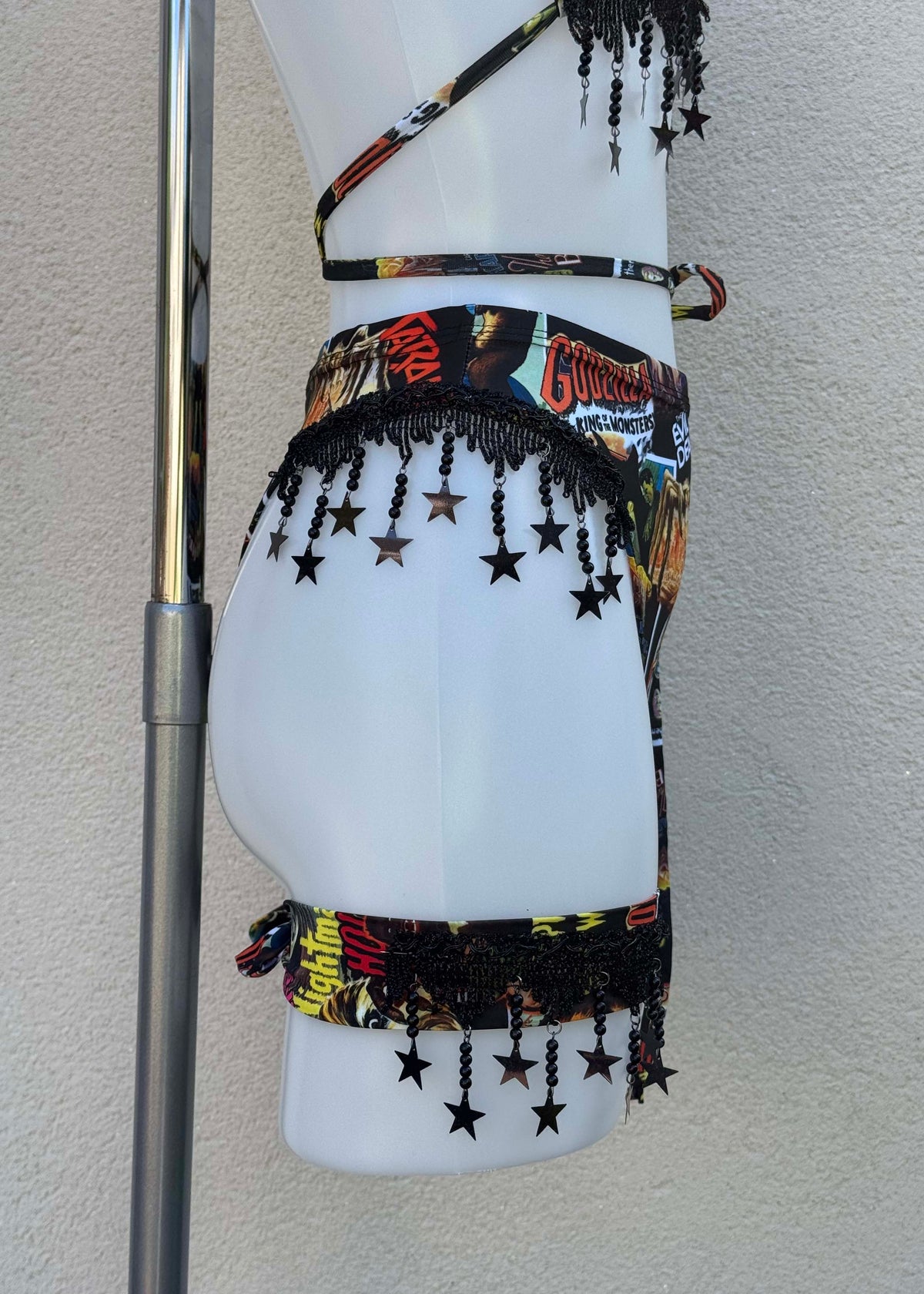 Retro Scream Movie Star Triangle Top and Bottoms Set