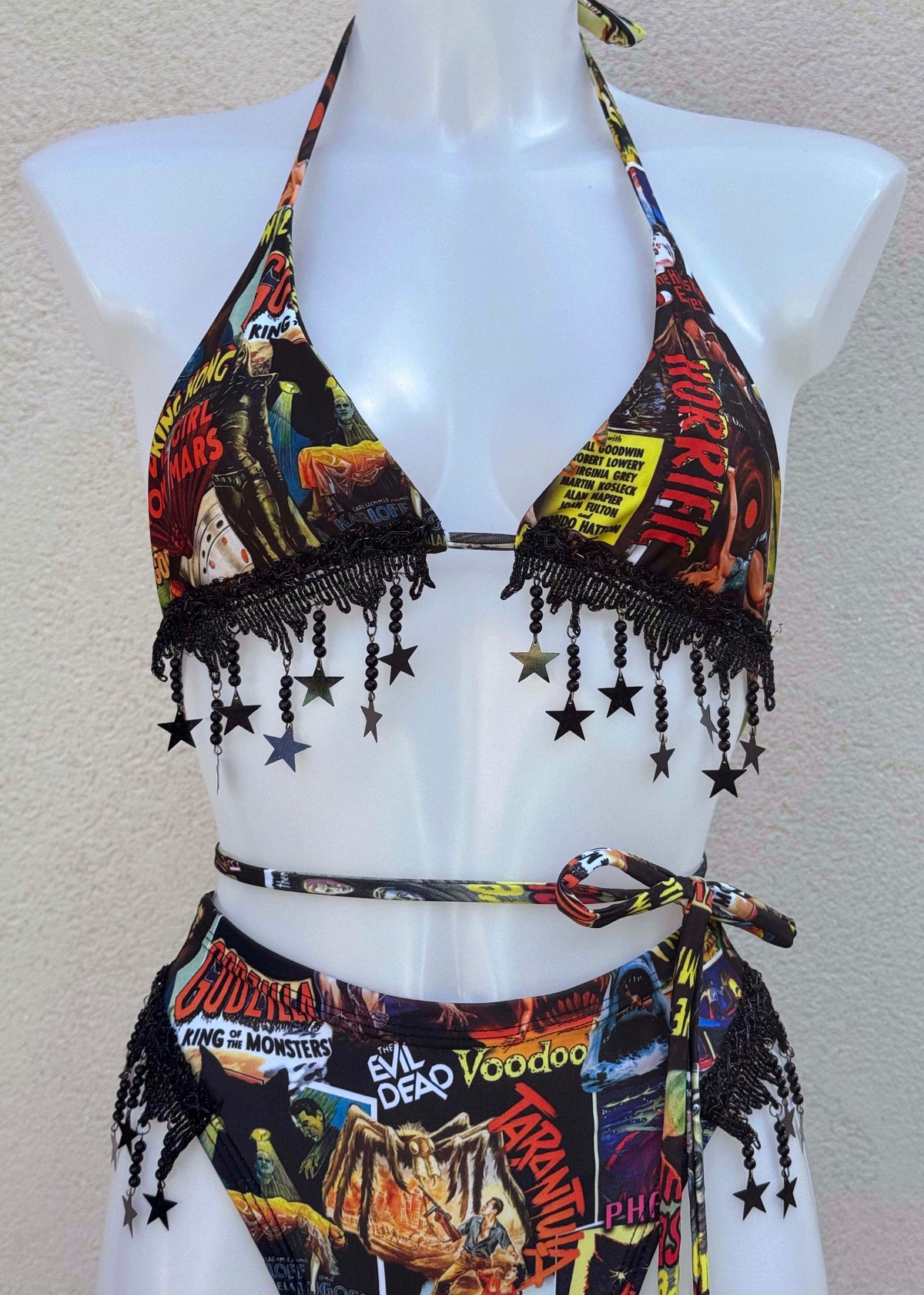 Retro Scream Movie Star Triangle Top and Bottoms Set