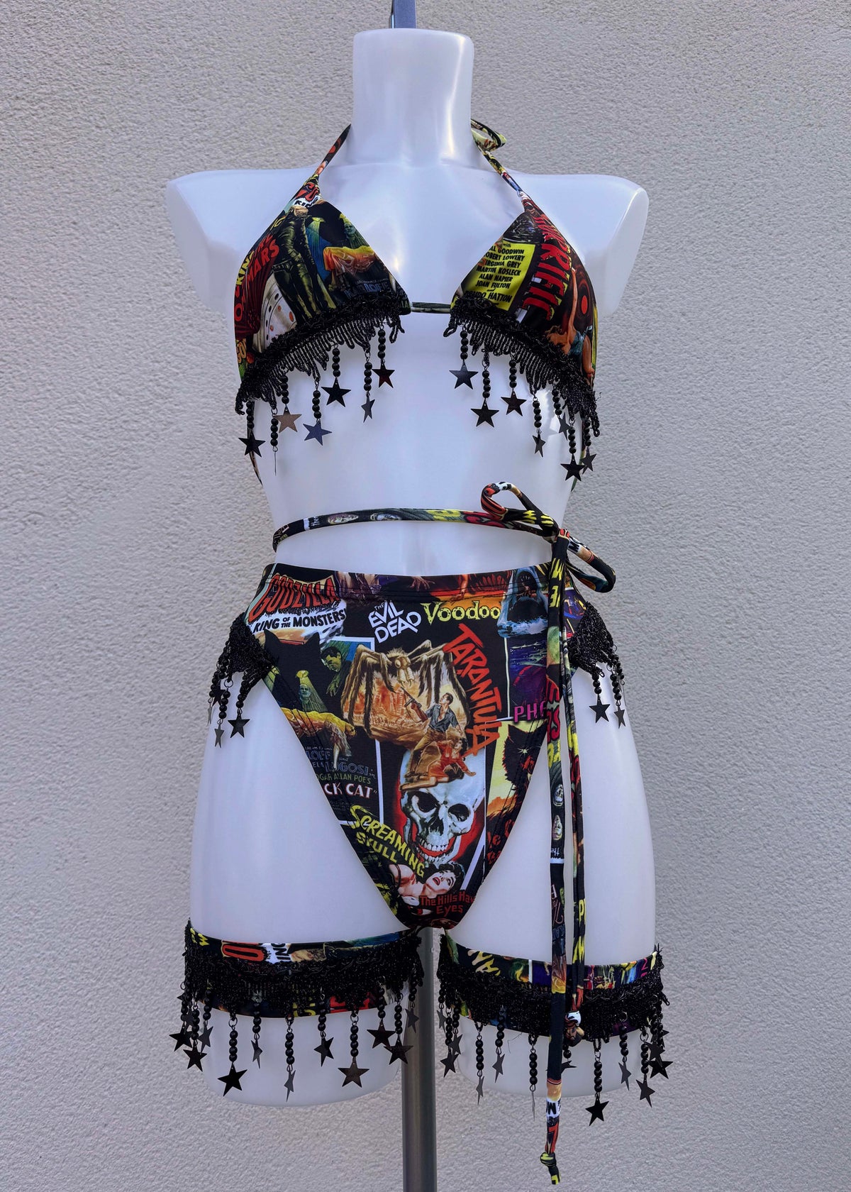 Retro Scream Movie Star Triangle Top and Bottoms Set